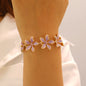Trendy Geometric Enamel Flower Jewelry Set