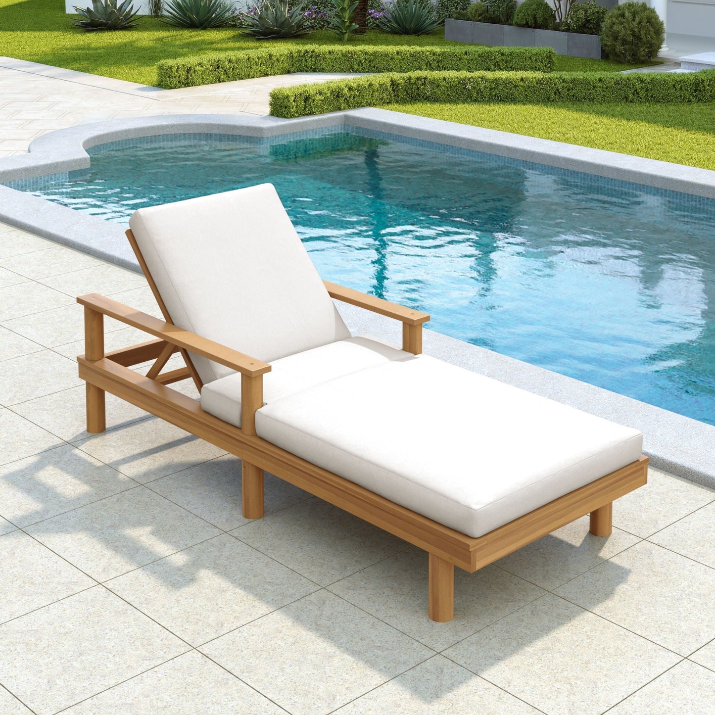 5 Position Adjustable Outdoor Chaise Lounge