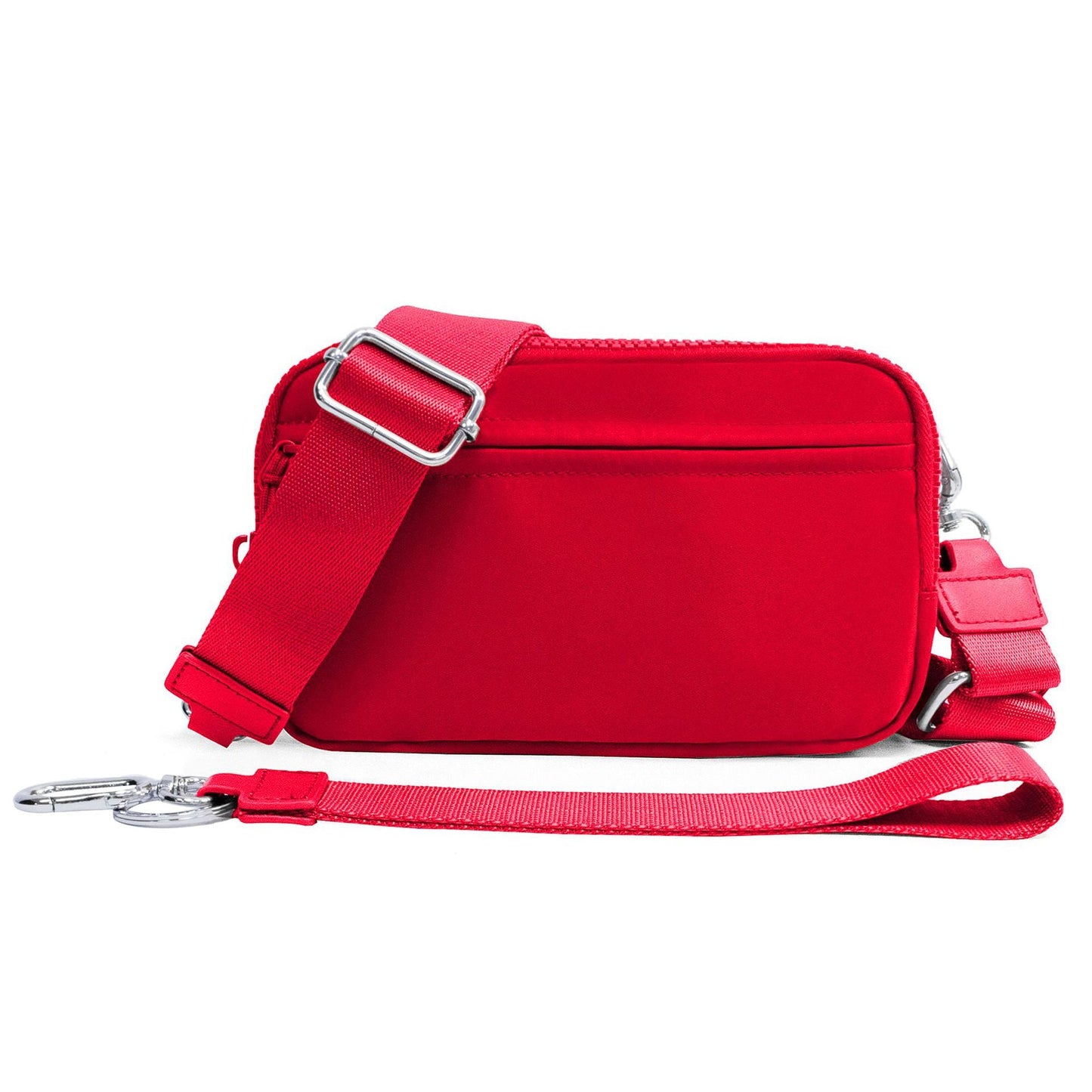 Mens Double-Layer Polyester Waterproof Crossbody Waist Bag