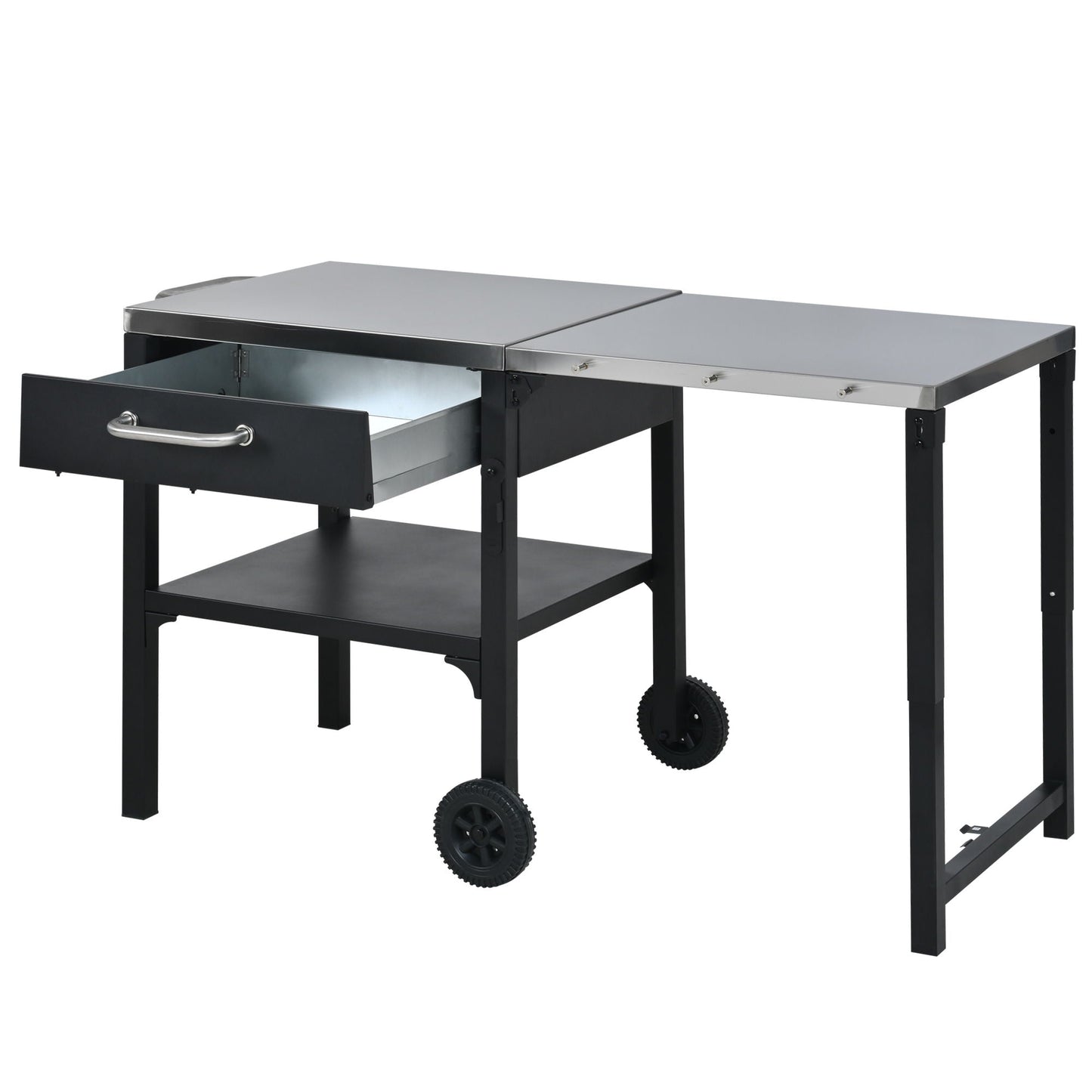 Foldable Outdoor Kitchen Cart With Storage For Patio
