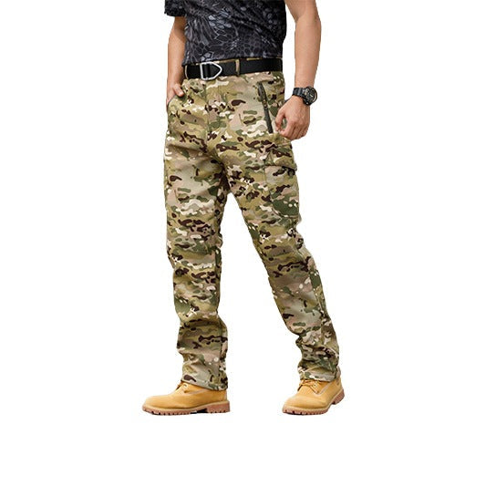 Outdoor Hiking Fleece-Lined Warm Casual Multi-Functional Waterproof And Wear-Resistant Workwear Tactical Pants