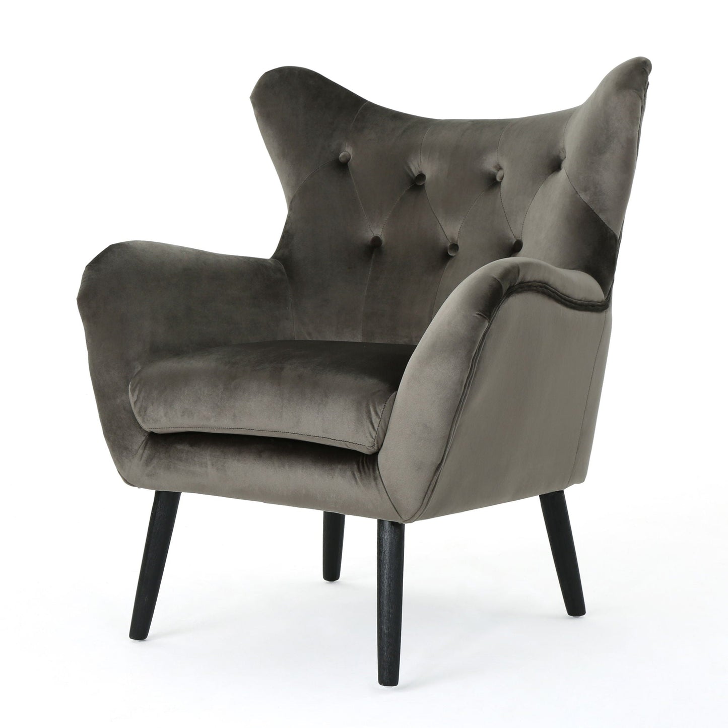 Alyssa Mid Century Upholstered Arm Chair With Wingback Design