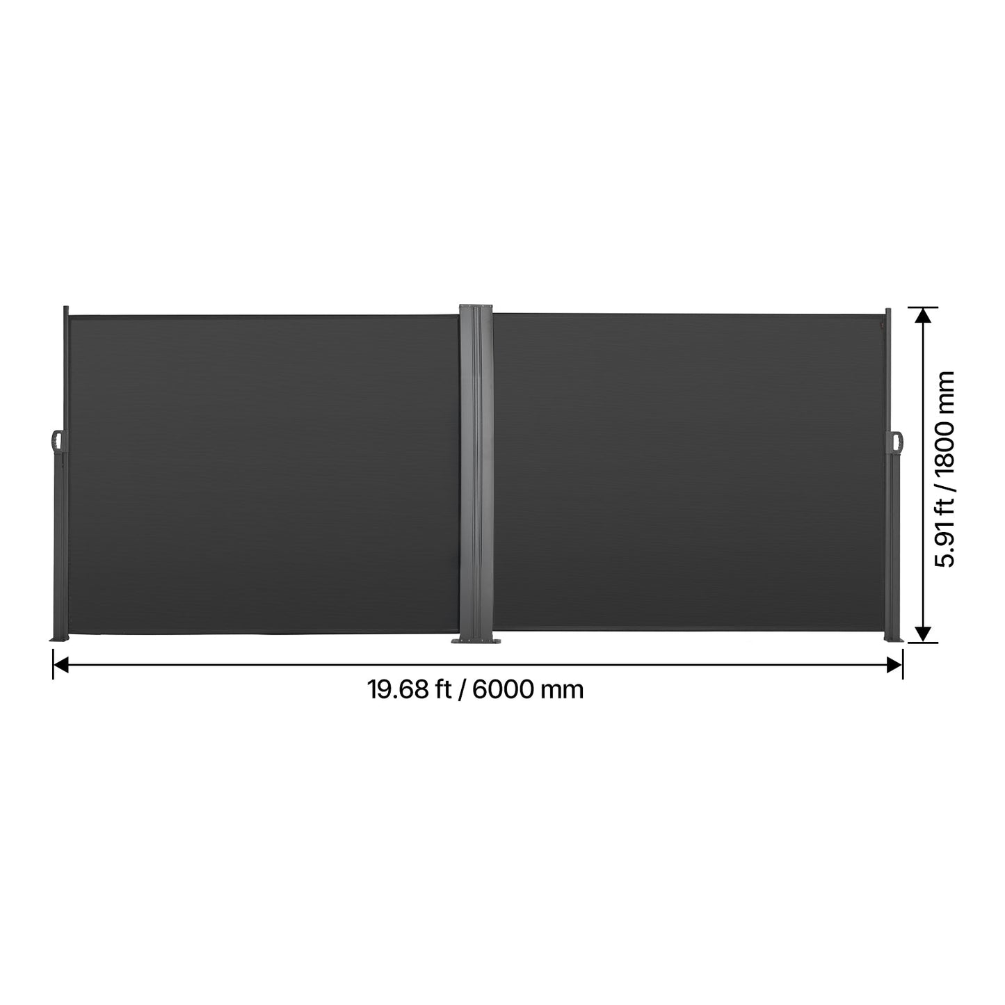 Retractable Side Awning, 71" x 236" Patio Screen with Waterproof Polyester Fabric