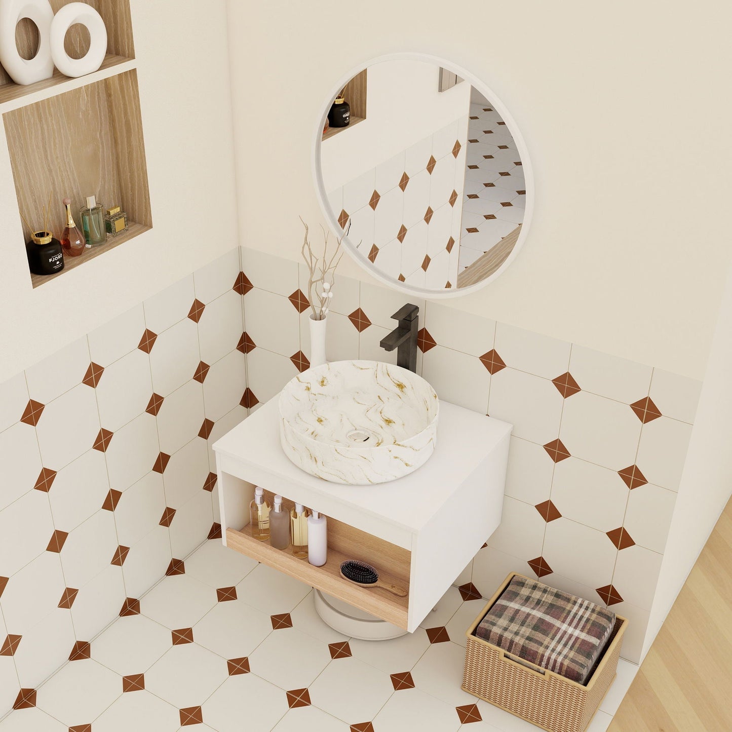 Floating Bathroom Vanity With Vessel Sink