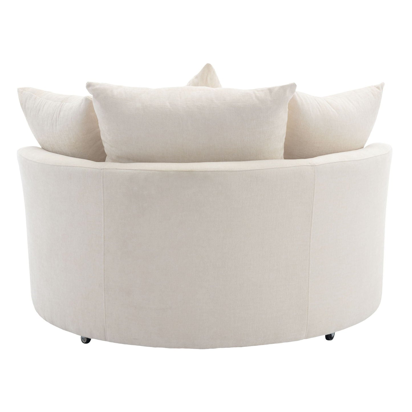 360° Swivel Accent Barrel Chair With Storage Ottoman & 4 Pillows, Modern Leisure Chair Round Accent For Living Room