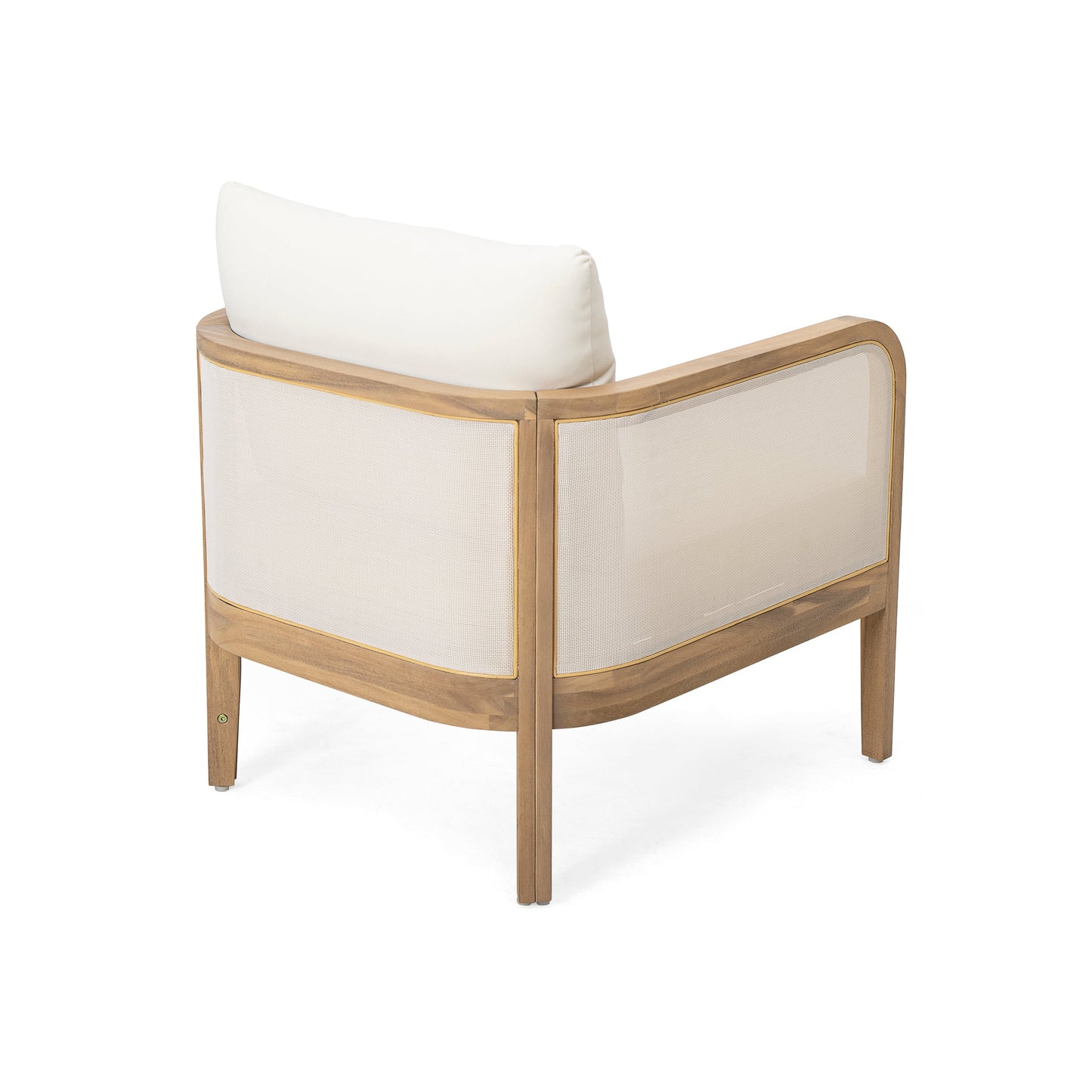 Set of 2 Outdoor Acacia Wood Patio Club Chairs