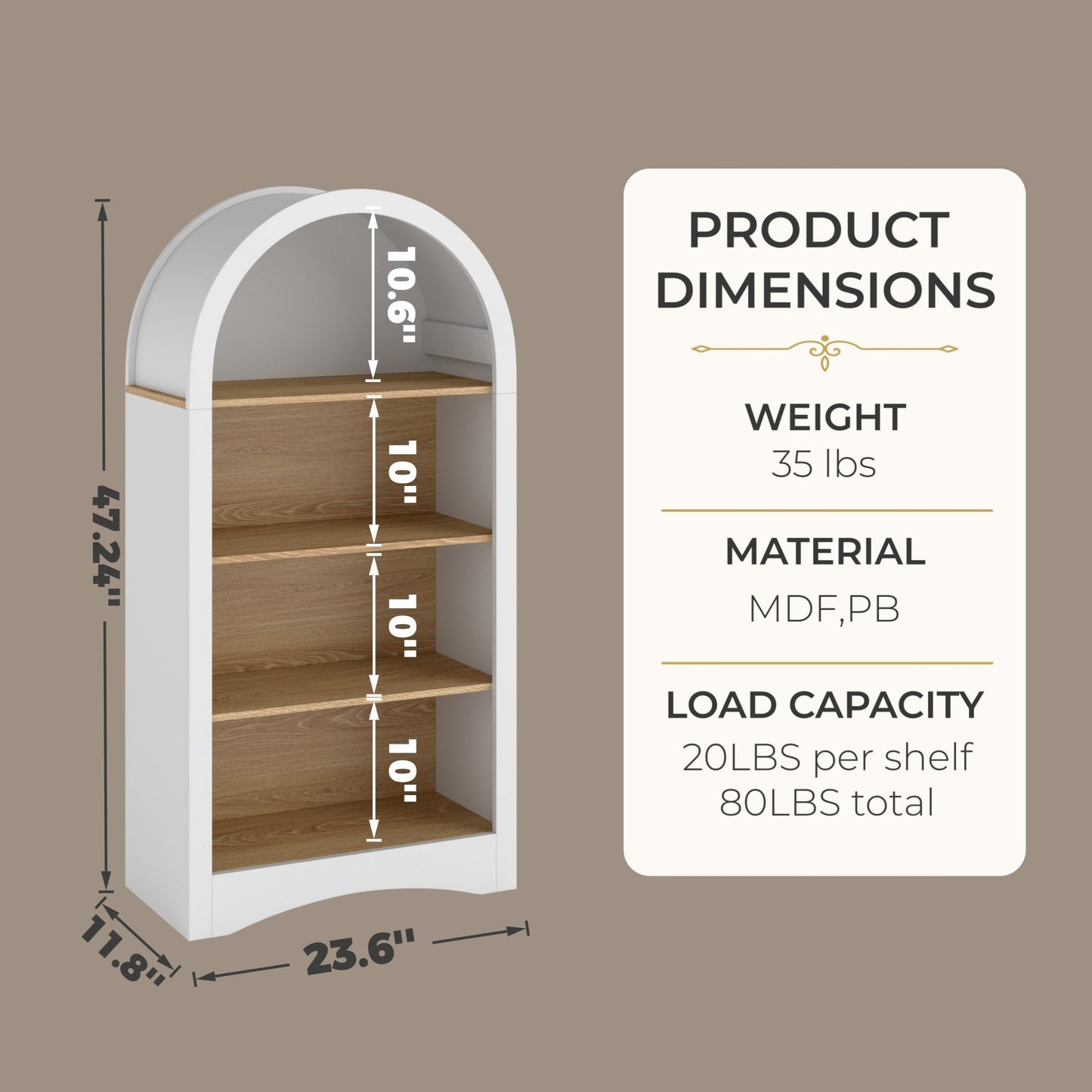 47" Freestanding Display Rack with Woodgrain Shelves