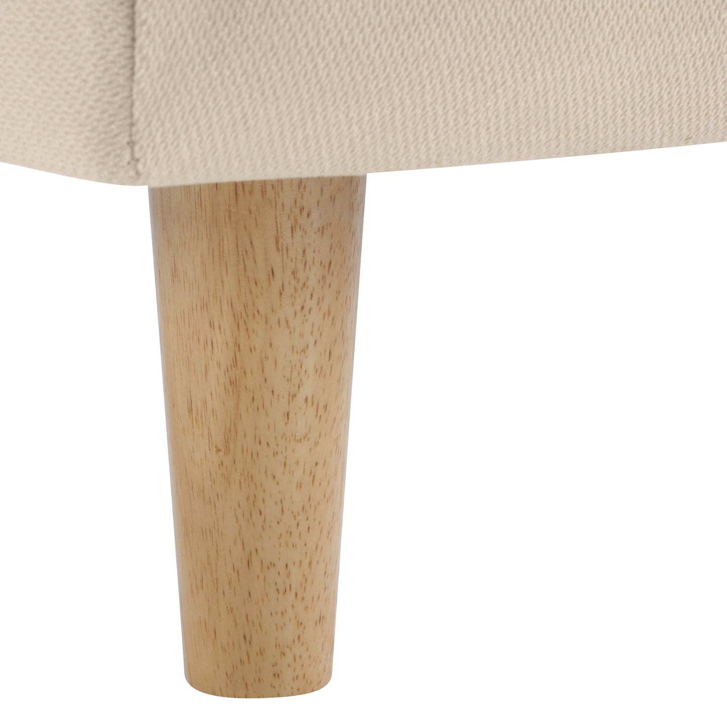 Beige Chunky Headboard Bed Frame, King