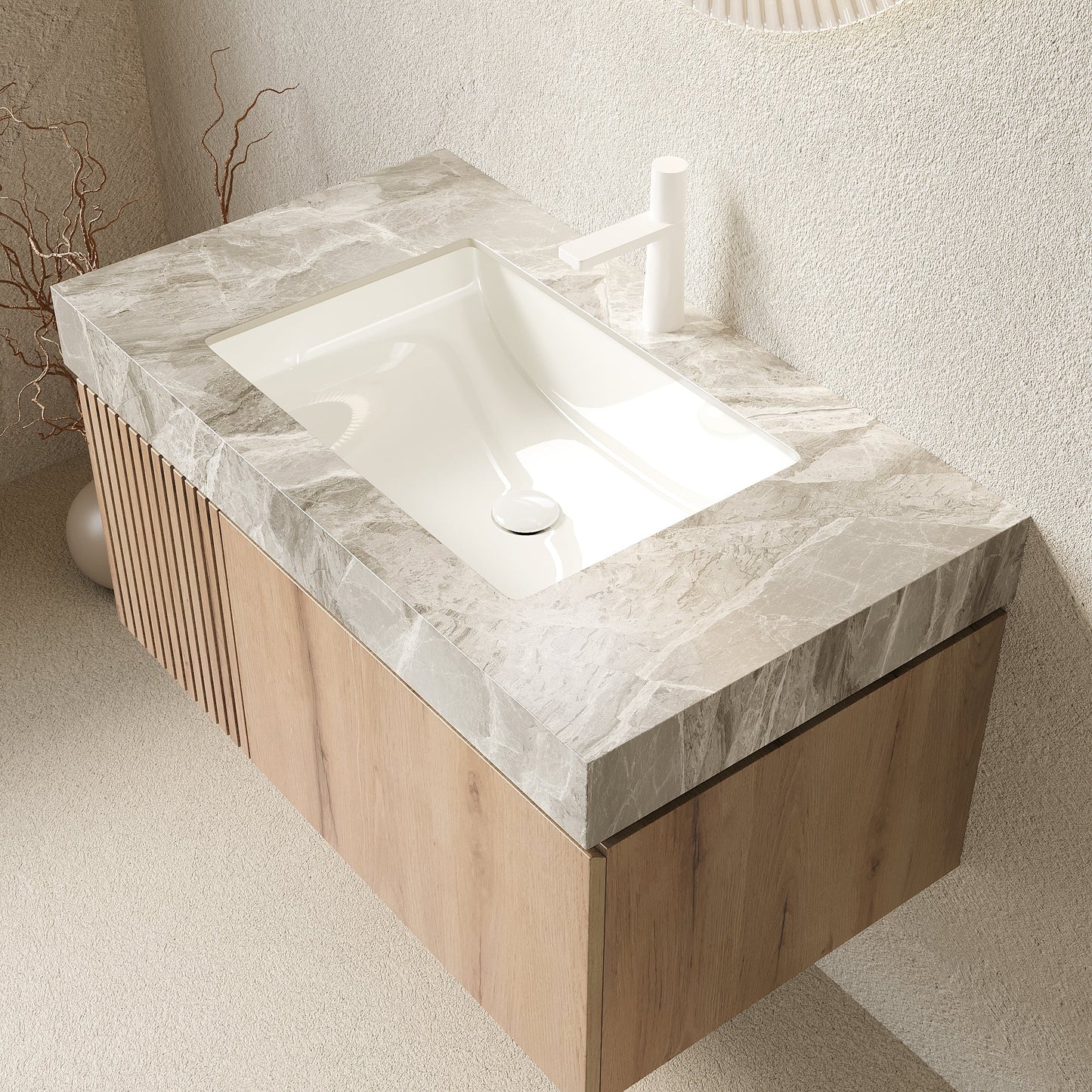 MURI 36" Bathroom Vanity with Sink, Floating Wall-Mounted Cabinet