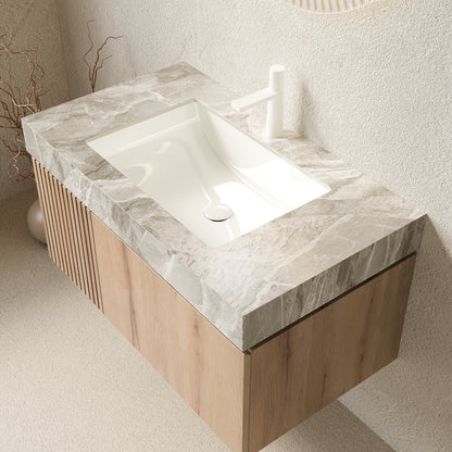 MURI 36" Bathroom Vanity with Sink, Floating Wall-Mounted Cabinet