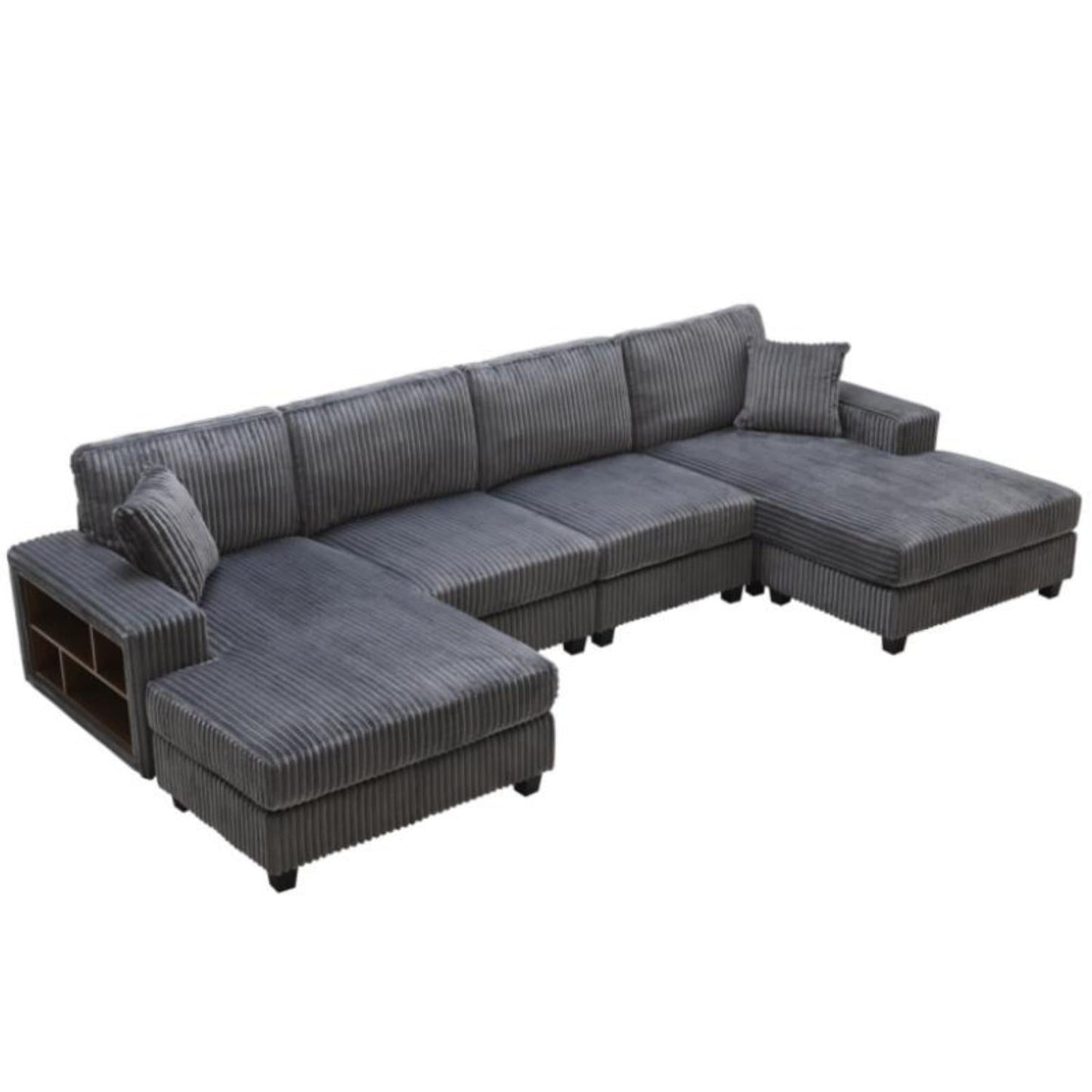 U-Shaped Convertible Sofa, 4 Seater Large Living Room Lounge