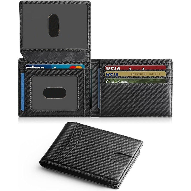 Carbon-fiber Flip-top Money Clip Double-folded Short Style