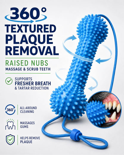 Dual-Action Canine Dental Prop, Bite And Brush Dental Toy For Dogs, Teeth Cleaning Fresh Dog Tartar And Plaque Remover, Woof Tooth Hard Off, Brushing Toothbrush Tools Care Chew Toys 1PC