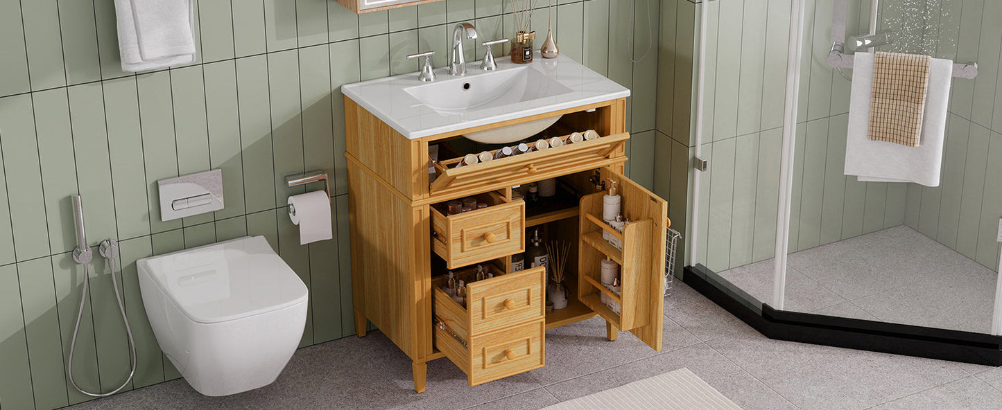 30" Bathroom Vanity with Sink and Wood Vanity Cabinet