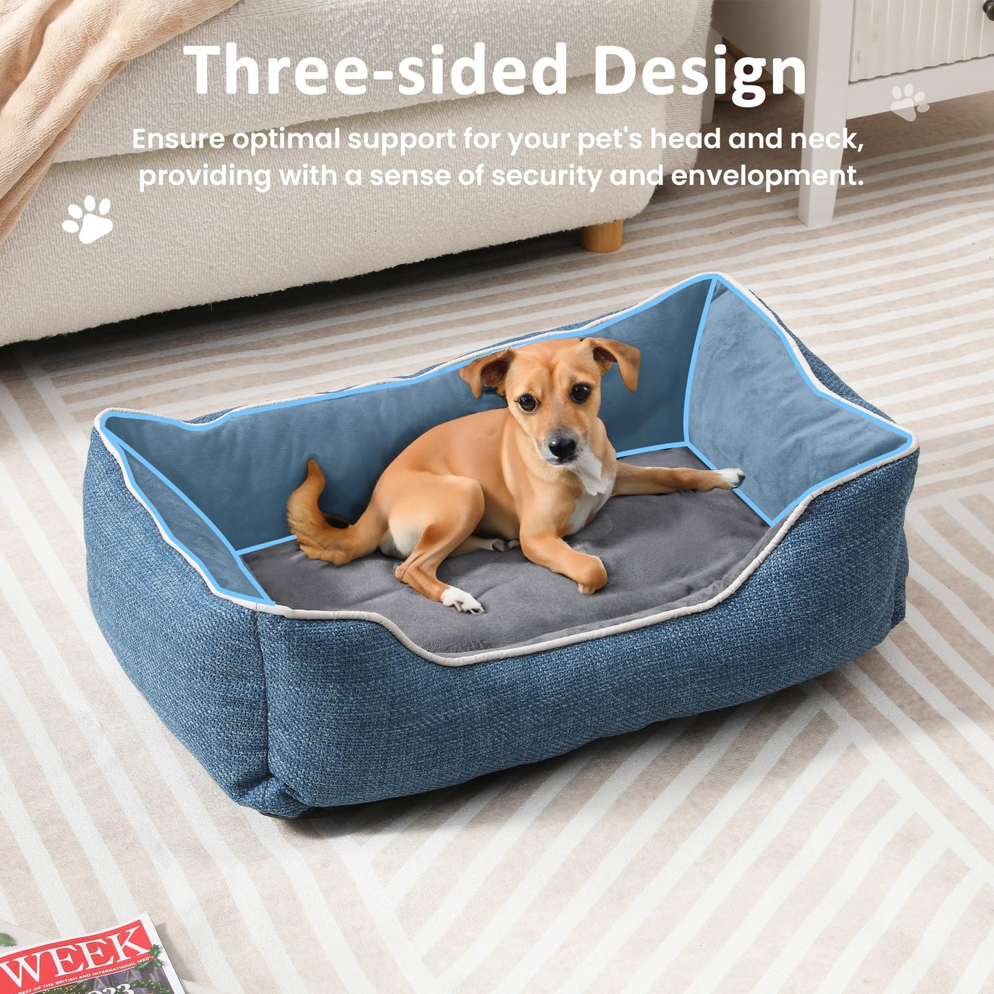 Small Dog Bed with Anti-Slip Bottom and Washable Cover