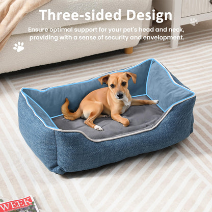 Small Dog Bed with Anti-Slip Bottom and Washable Cover