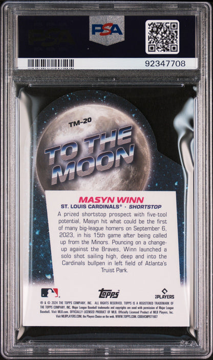 Graded 2024 Topps Big League Masyn Winn #TM20 To The Moon Die Cut Rookie RC Baseball Card PSA 10 Gem Mint