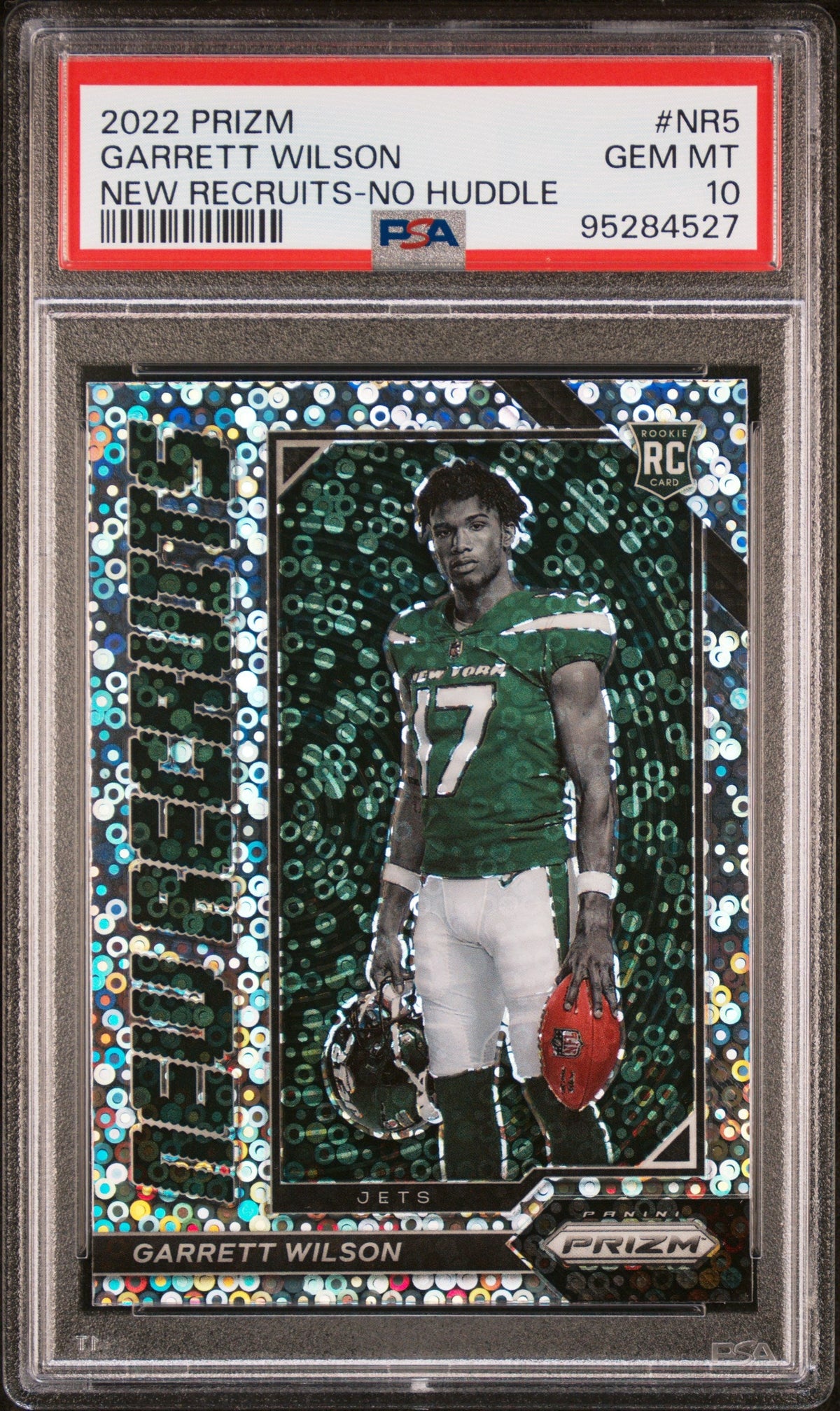 Graded 2022 Panini Prizm Garrett Wilson #NR5 New Recruits No Huddle Rookie RC Football Card PSA 10 Gem Mint