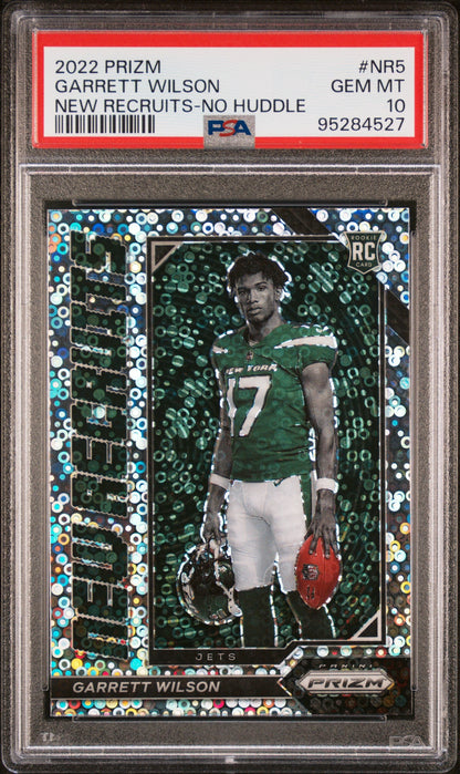 Graded 2022 Panini Prizm Garrett Wilson #NR5 New Recruits No Huddle Rookie RC Football Card PSA 10 Gem Mint