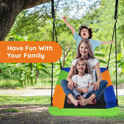 60 Inches Platform Tree Swing with 2 Hanging Straps