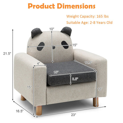 Kids Sofa with Armrest and Thick Cushion-Gray