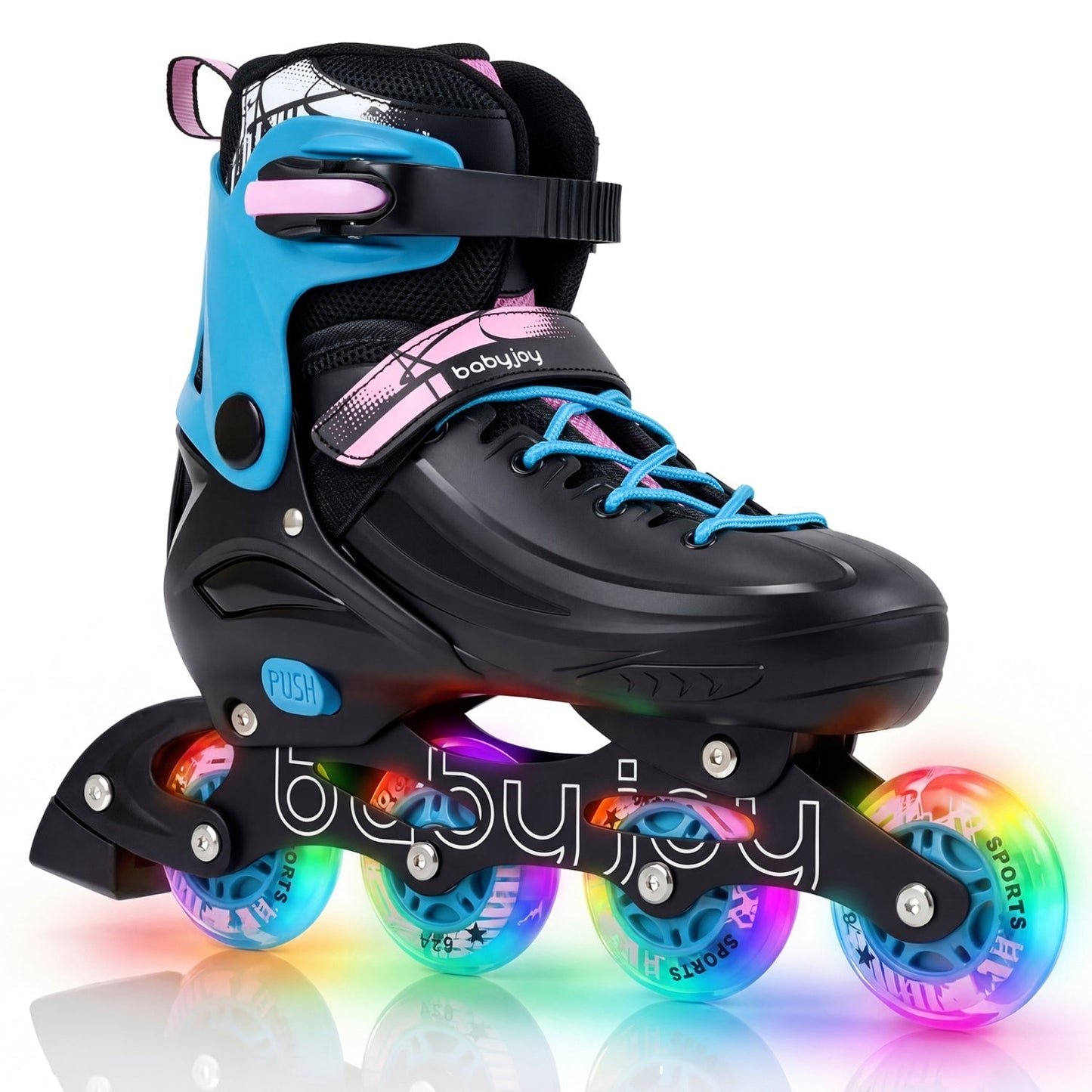 Adjustable Light-Up Kids Inline Skates Ages 9-14