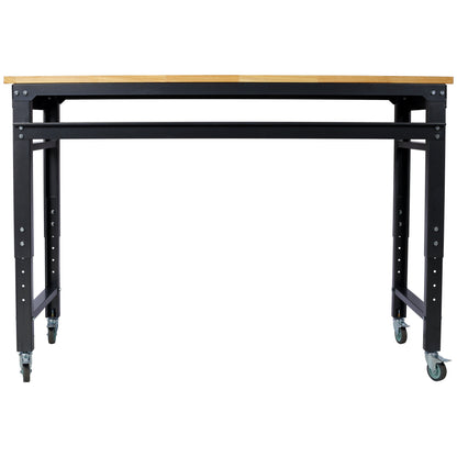 Premium Rolling Workbench with Adjustable Height - Dark Gray,Wood