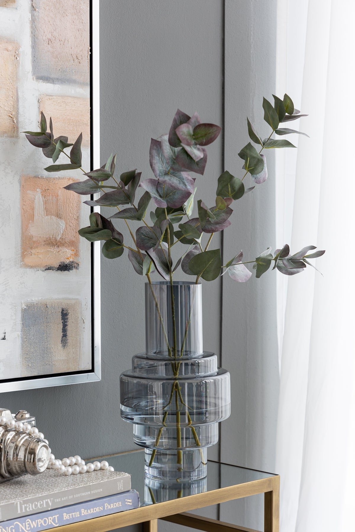 D7.7x13.8"H Geometric Design Smoke Luster