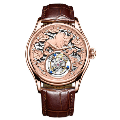 Double-sided Gemstone Glass Mechanical Watch