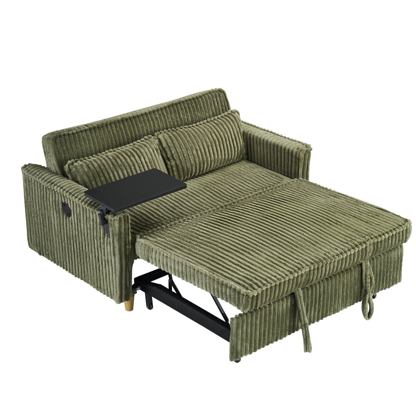 Pull Out Sofa With Movable Tabletop And USB Ports