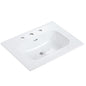 Glossy White Ceramic Integrated Sink