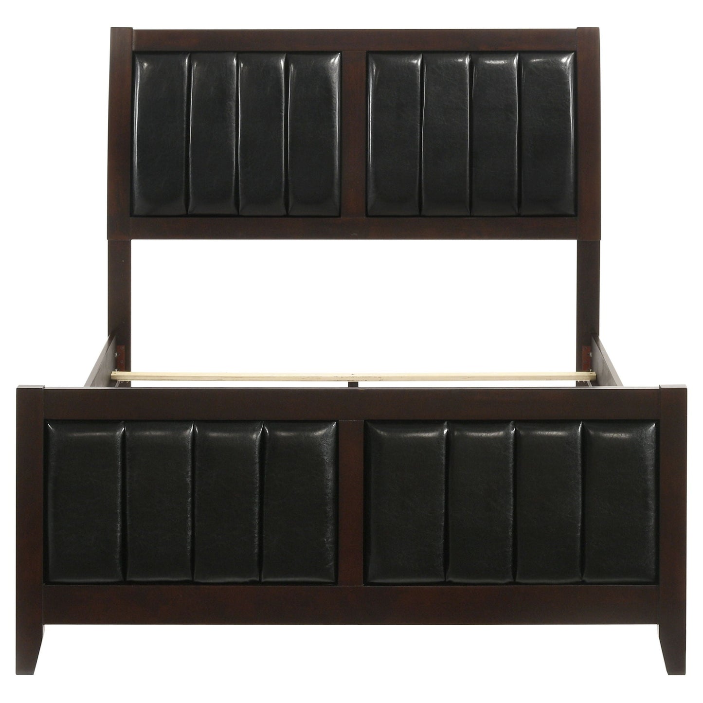 Full Panel Bed With Tufted Headboard Frame - Brown