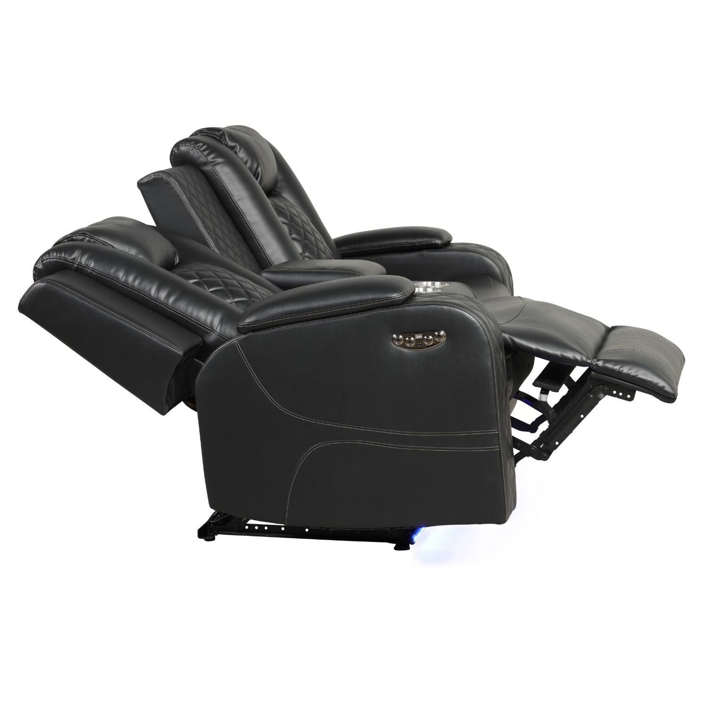 Benz - Power Reclining Loveseat With LED Lighting And Built In USB