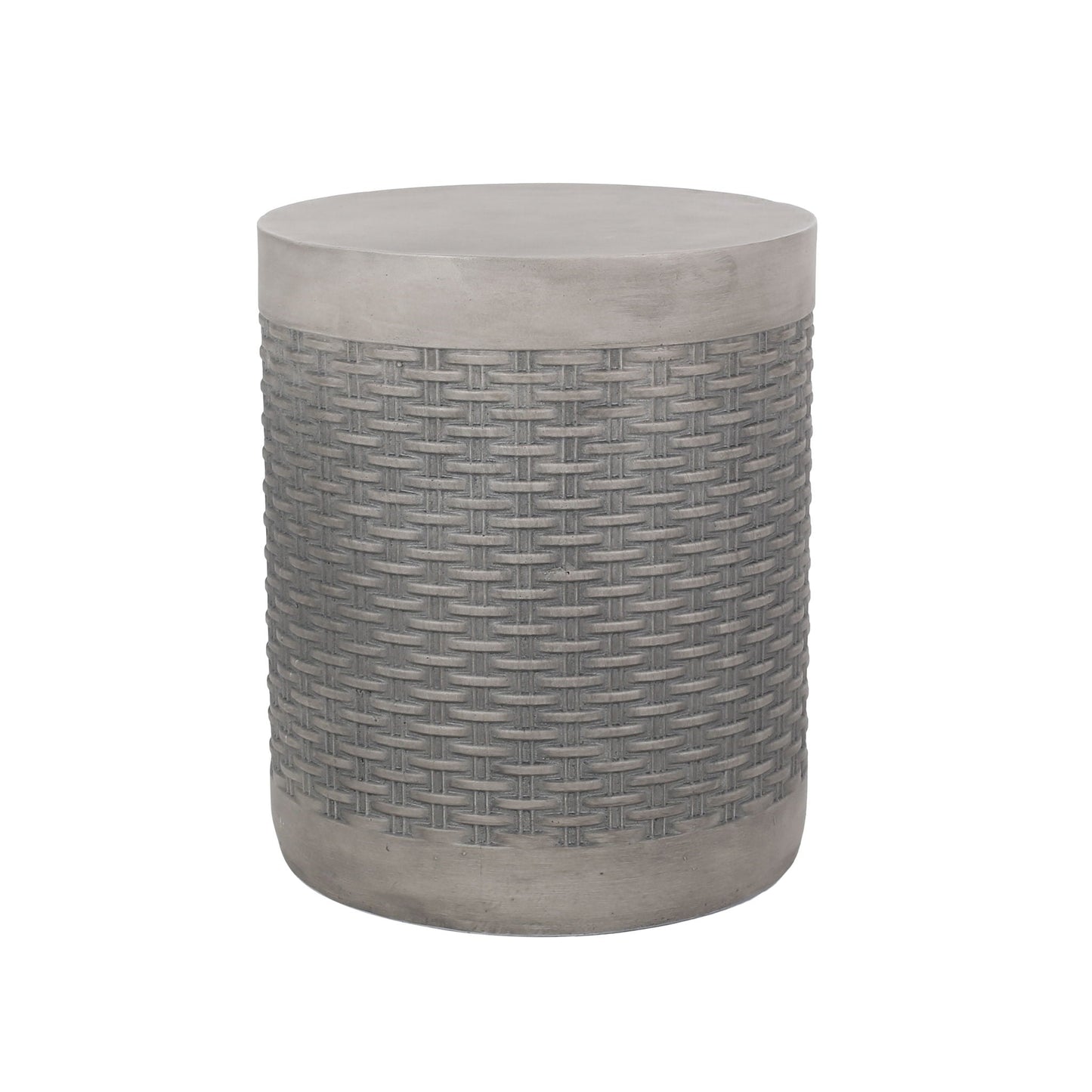Outdoor Lightweight End Table Round Concrete - Natural