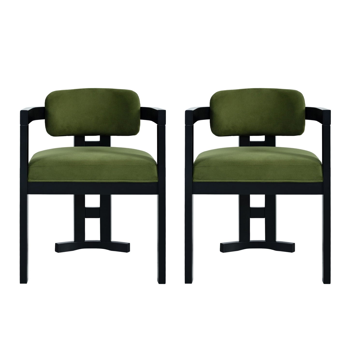 Stylish Indoor Upholstered Wood Dining Chair Set of 2