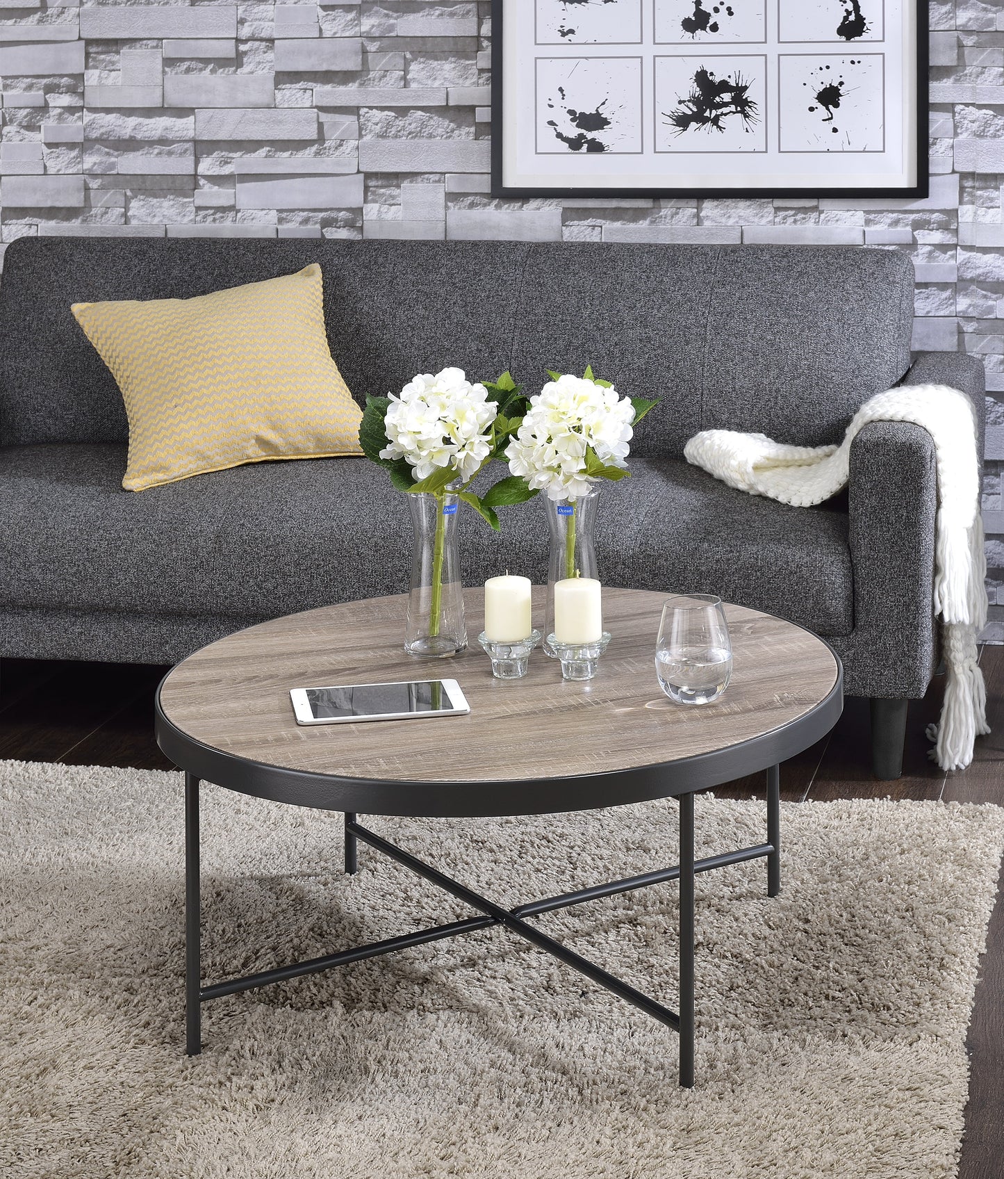 Bage Weathered Round Coffee Table