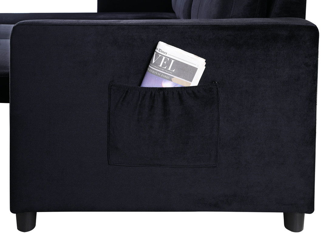 Ivy - Reversible Sleeper Sectional Sofa With Storage Chaise And Side Pocket
