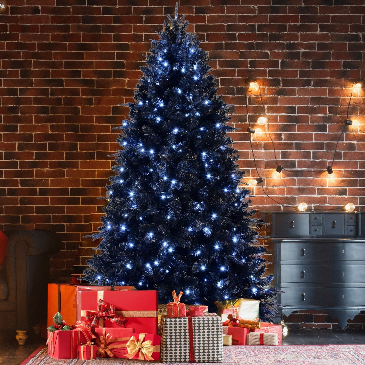 The 6-Foot Pre-Lit Black Christmas Tree