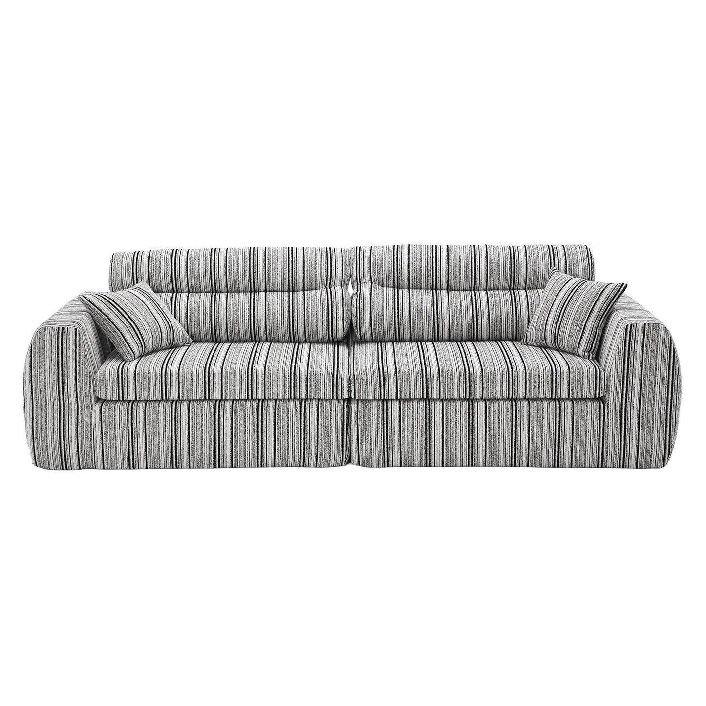3 Seater, Couch With Throw Pillows For Living Room
