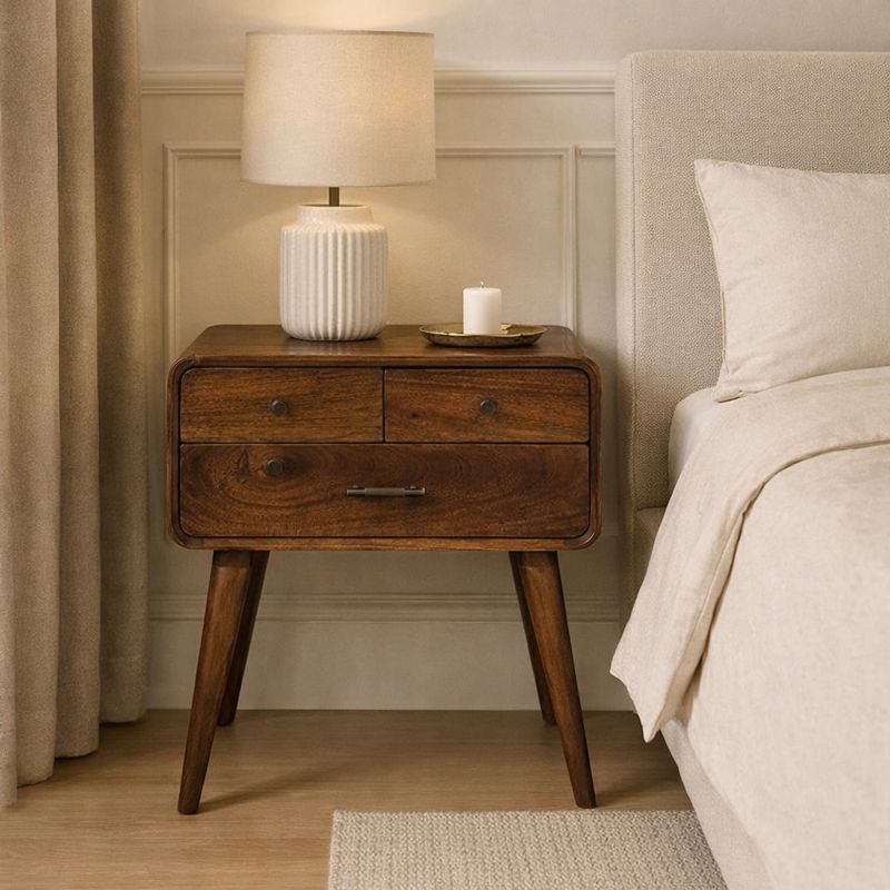 Avora - 3 Drawer Nightstand - Brown