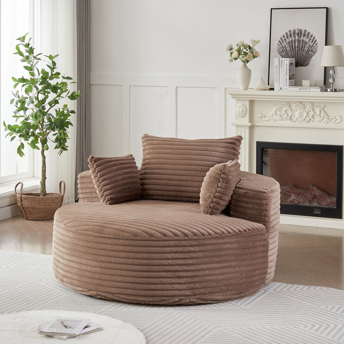 Modern Single Sofa With Backrest Pillow For Living Room