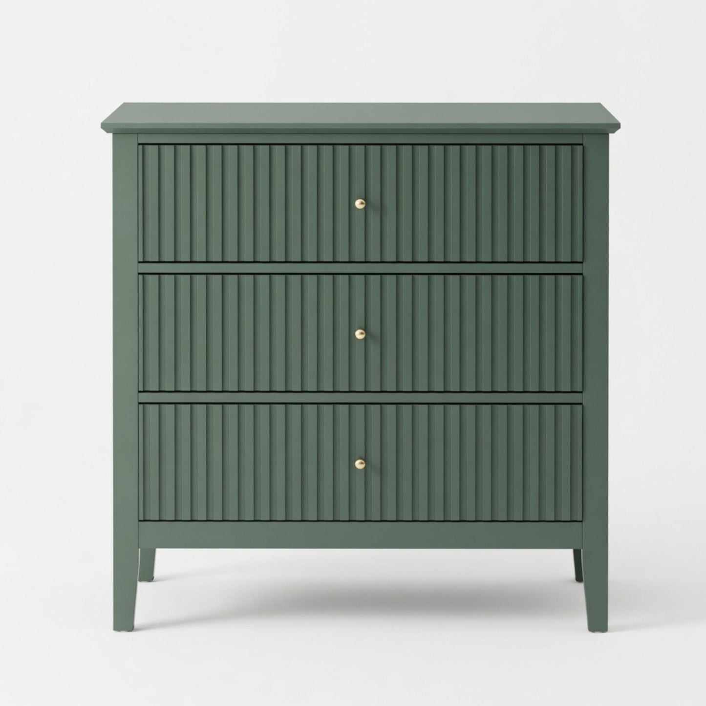 Fluted 3 Drawer Nightstand With Soft Close Slides