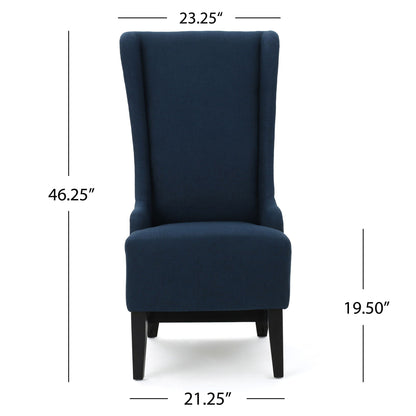 Alight Upholstered Dining Chair With High Back And Birch Wood Legs
