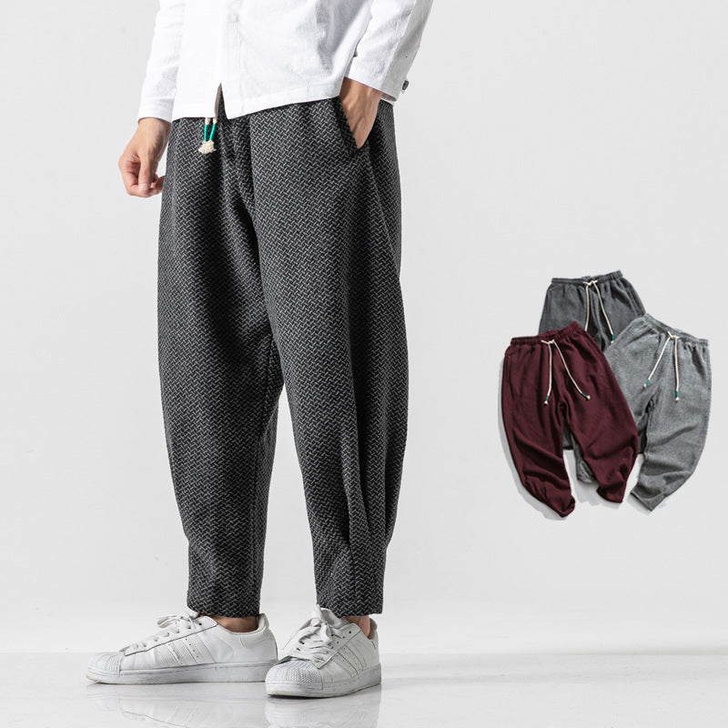 Retro-textured Woolen Thickened Casual Pants