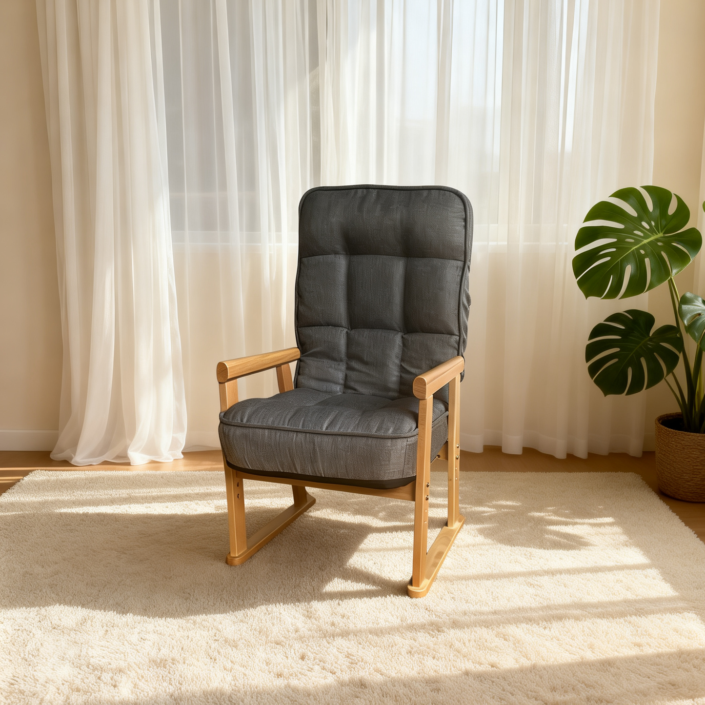 Modern Adjustable Lounge Chair with Three-Level Lumbar Adjustment