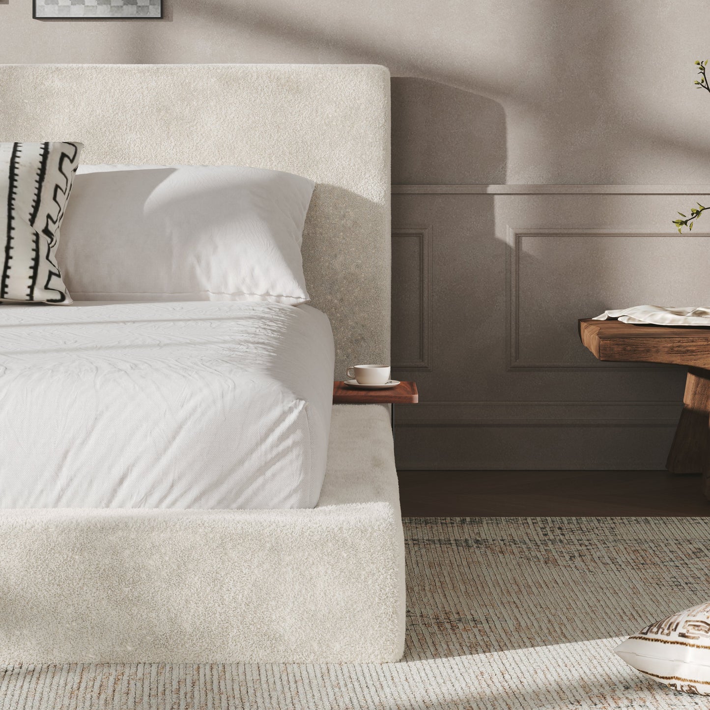 AirFrame King Bed Frame with Adjustable Sliding Side Table