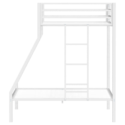 Alevera Metal Twin Over Full Bunk Bed with Ladder White
