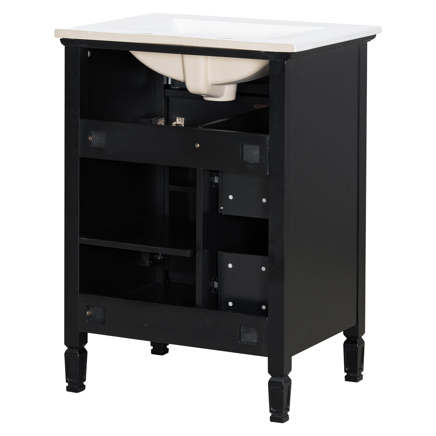 24-Inch Bathroom Vanity with Sink and Solid Wood Cabinet
