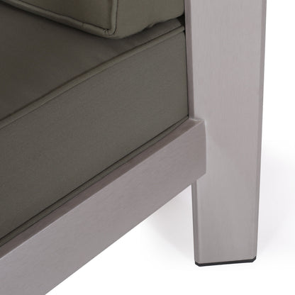 Outdoor Aluminum Loveseat – Low-Profile Patio Seating with Deep Cushions