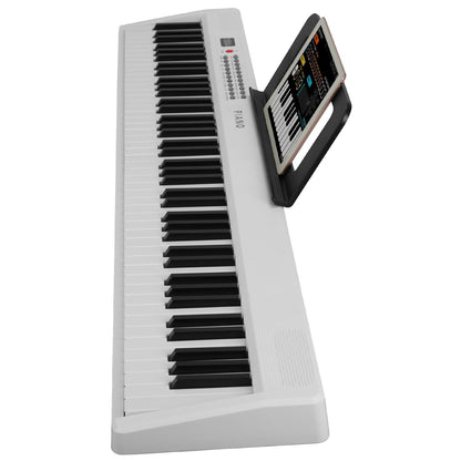 Folding Piano Keyboard 88 Keys Foldable Full Size Semi Weighted Piano Digital ElectronicÊPiano with LCD Screen Carry Bag Mic Sheet Music Stand Sticker